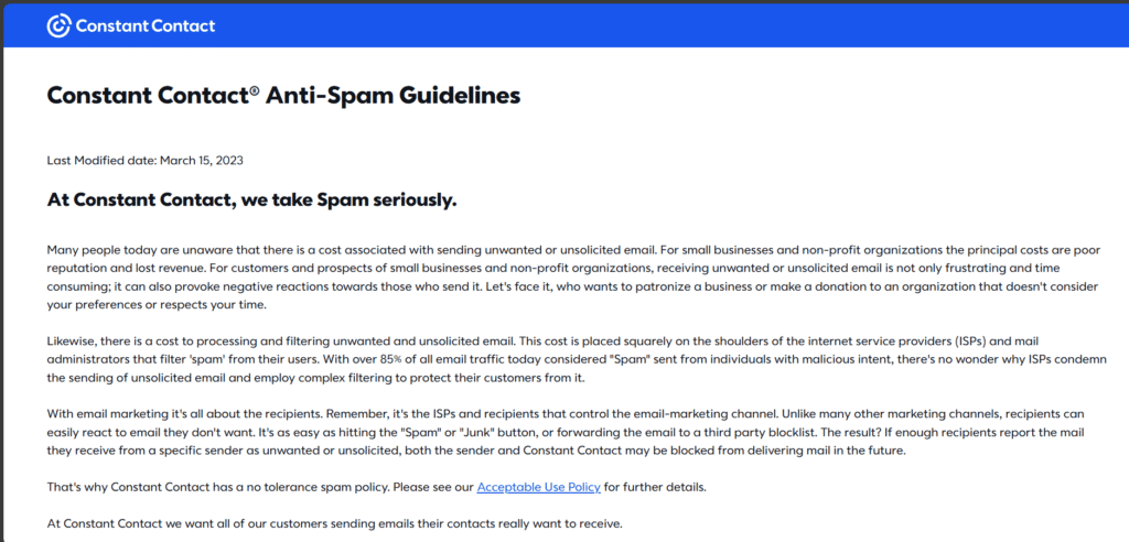 Constant Contact Deliverability Performance