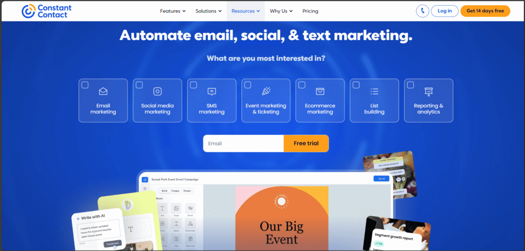 Constant contact Ease of Use