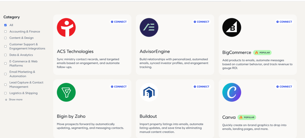 Constant Contact Integrates
